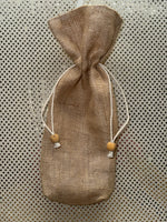 Natural Jute Wine Bag w/Drawstring
