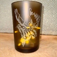 Moose Glass Candle or Lights Holder