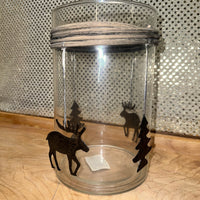 Moose & Tree Glass Candle or Lights Holder