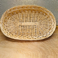 Oval Low Vanilla Willow Basket