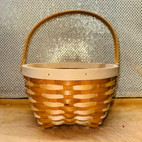 Vanilla Round Handled Chipwood Basket