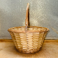 Vanilla Round Handled Wicker Basket