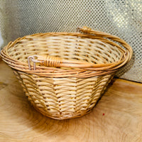 Vanilla Round Handled Wicker Basket