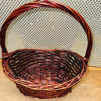 Dark Brown Stained Oval Wicker Basket (2 sizes)