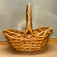 Light Stain Thick Wicker Oval Basket