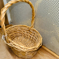 Vanilla Sturdy Wicker Oval Basket
