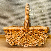 Light Stain Rectangular Basket with Rounded Bottom