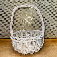 White Round Willow Basket