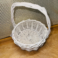 White Round Willow Basket