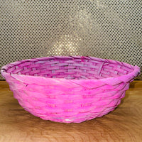 Round Pastel Bamboo Basket 10.5"