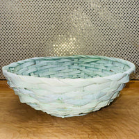 Round Pastel Bamboo Basket 10.5"