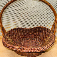 Medium Stained Wicker Oval Basket