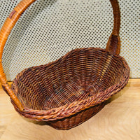 Medium Stained Wicker Oval Basket