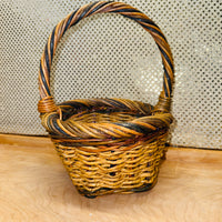 Small Multi-Color Wicker Oval Basket