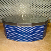 Silver and Blue Polka Dots Tin