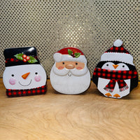 Snowman, Santa or Peguin Face Tin
