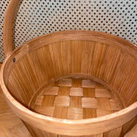 Round Wood Slats Basket