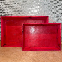 Wood Tray - Red