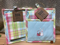 Easter Plaid Towel and Pocket Mitt Set