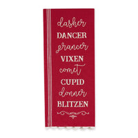 
              Reindeer Names Embellished Dishtowel
            