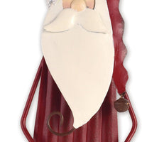 Santa Ornament - painted rippled metal