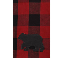 Buffalo Check Bear Applique Decorative Dishtowel