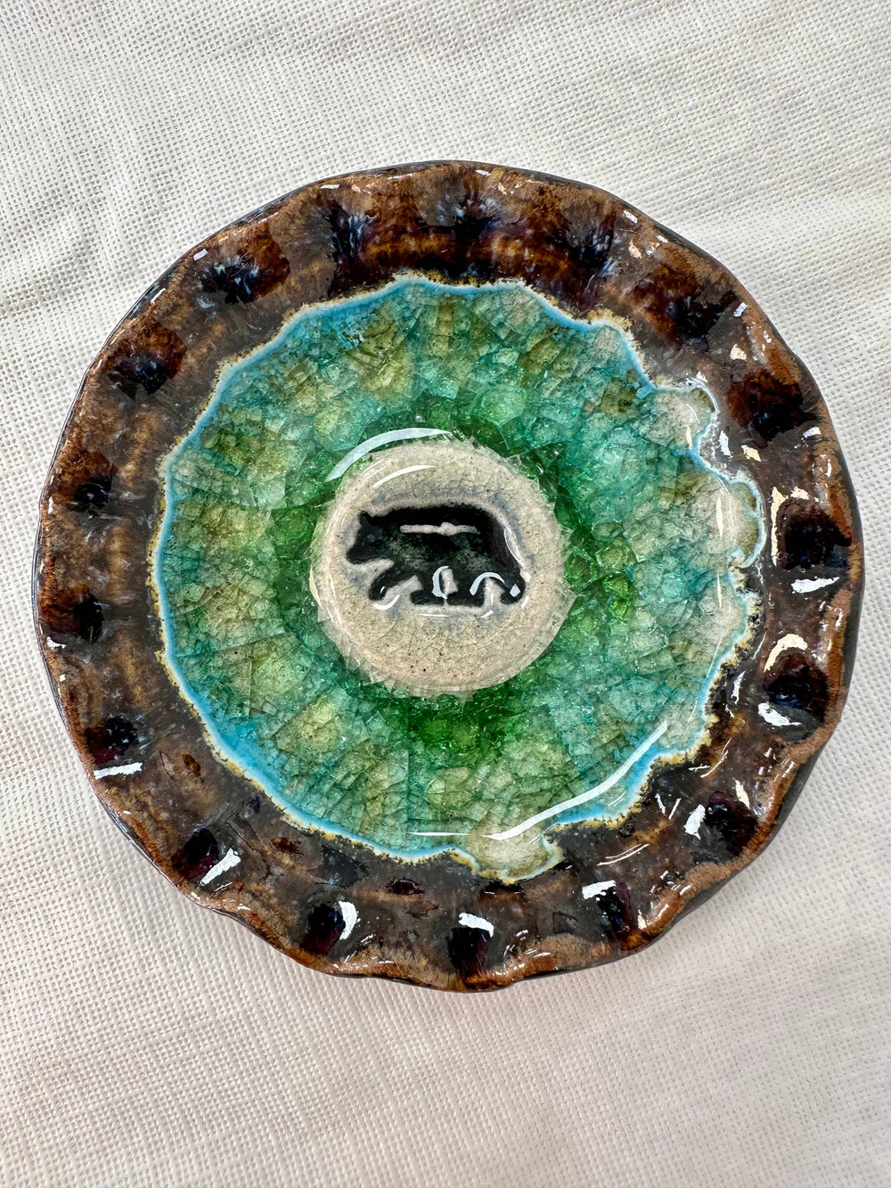 Black Bear Pottery Dish