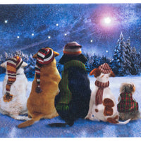 Dogs Waiting For Santa Lighted Print