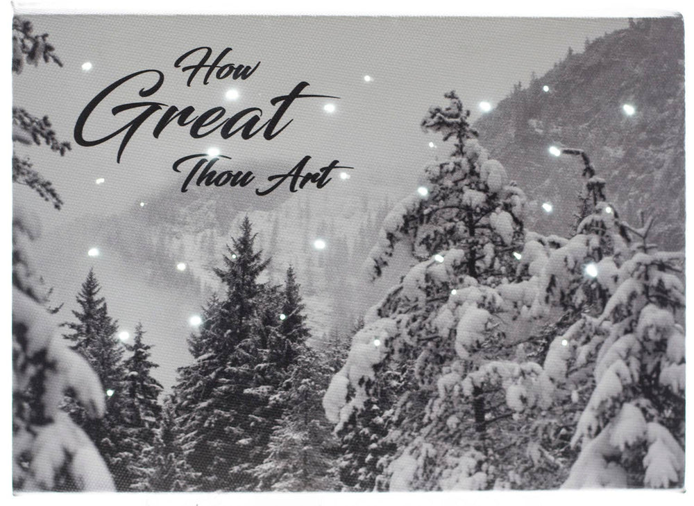 How Great Thou Art Beautiful Forest Scene Lighted Print