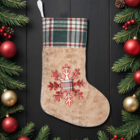 Red-Green Plaid Christmas Stockings