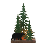 
              Rustic Metal Black Bear Forest Accent Lamp Night Light
            