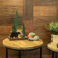
              Rustic Metal Black Bear Forest Accent Lamp Night Light
            