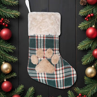 Red-Green Plaid Christmas Stockings