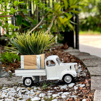 
              White Metal Vintage Pickup Truck Basket
            