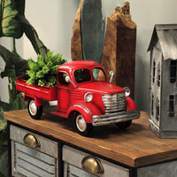 
              Red Metal Vintage Pickup Truck Basket
            