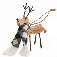 
              Buffalo Plaid Birch Deer Ornament
            