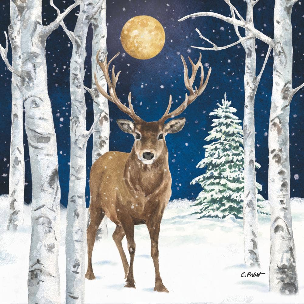 Winter Stag Beverage Napkins