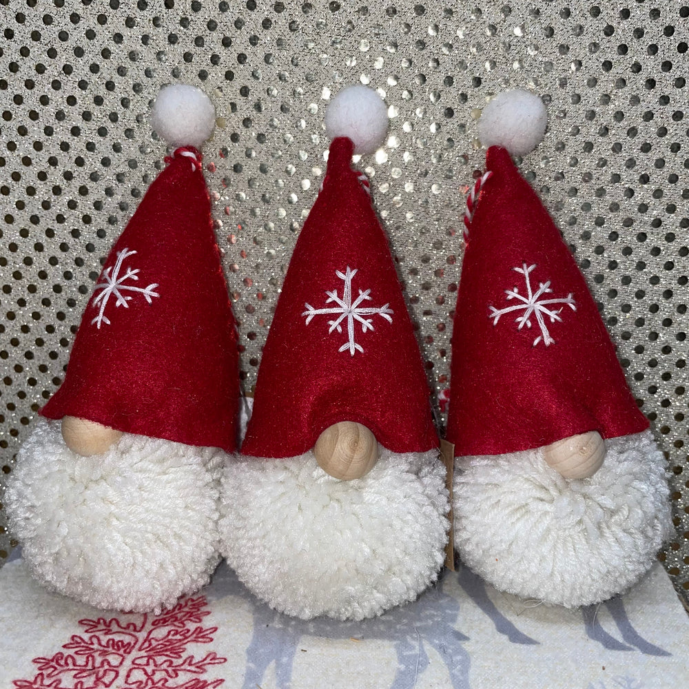 Red Gnome Pom Pom Ornament