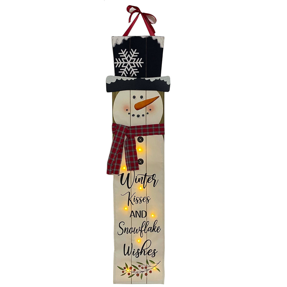 Snowman Canvas Light-up Banner