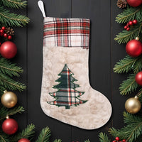 Red-Green Plaid Christmas Stockings