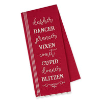 
              Reindeer Names Embellished Dishtowel
            