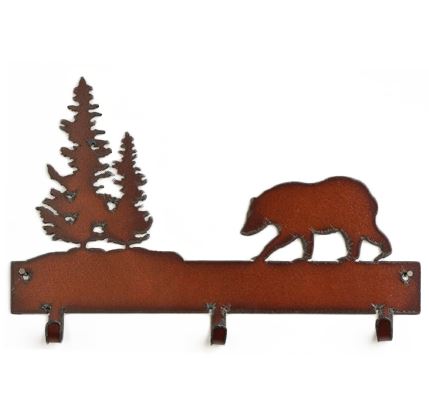 Rustic Iron Bear - 3 Hooks