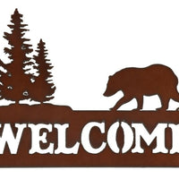 Rustic Iron Welcome Sign - Bear