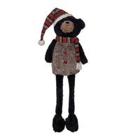 Plush Christmas Black Bear Shelf Sitters