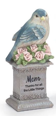 Bird on Pedestal with Mom Message