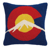 
              Colorado Flag with Mountain Hook Pillow
            