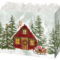 Christmas Cabin Basket Box - SMALL ONLY