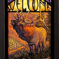 Welcome Stained Art Glass - Elk