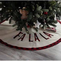 Fa La La Buff Plaid Tree Skirt