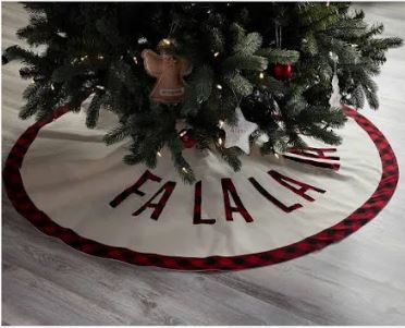 Fa La La Buff Plaid Tree Skirt